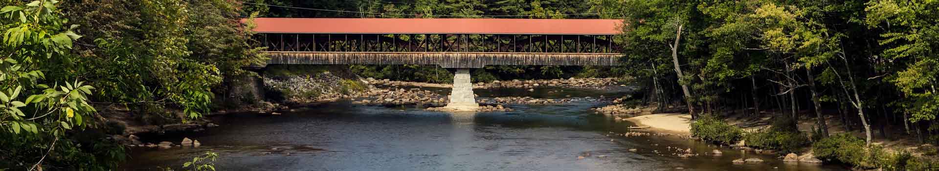 Covered Bridge with river